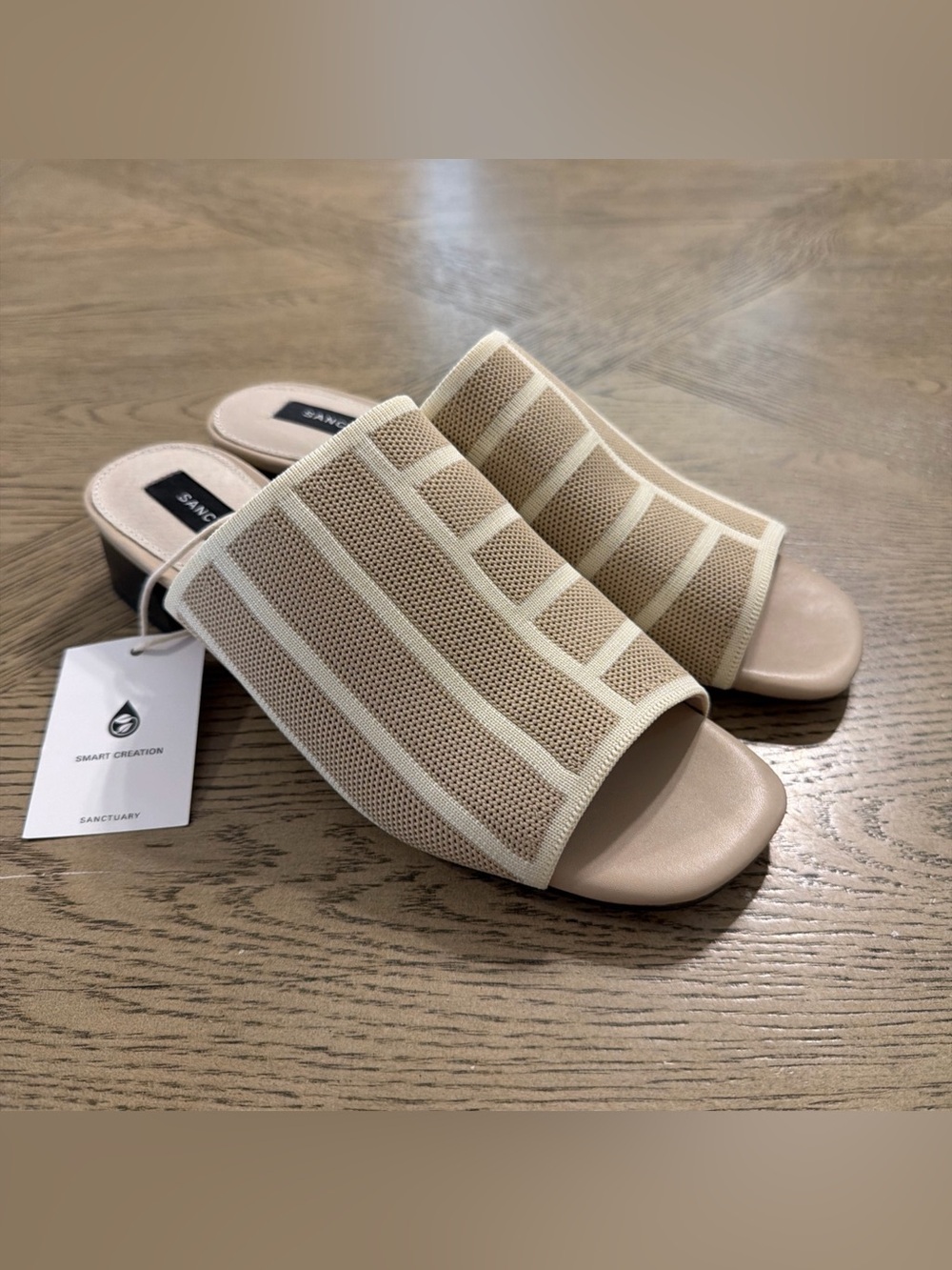 Sanctuary Women's "Rumble" Black Tan Cream Heel Slides Shoes 7.5